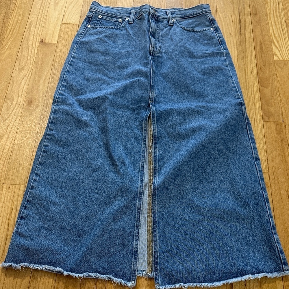 J. Crew Classic Denim Maxi Skirt Sz 30
